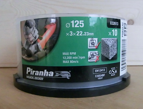Black & Decker Piranha Trennscheiben für Stein Beton Ziegel u.a. - 115 oder 125 mm - in 10er Spindel
