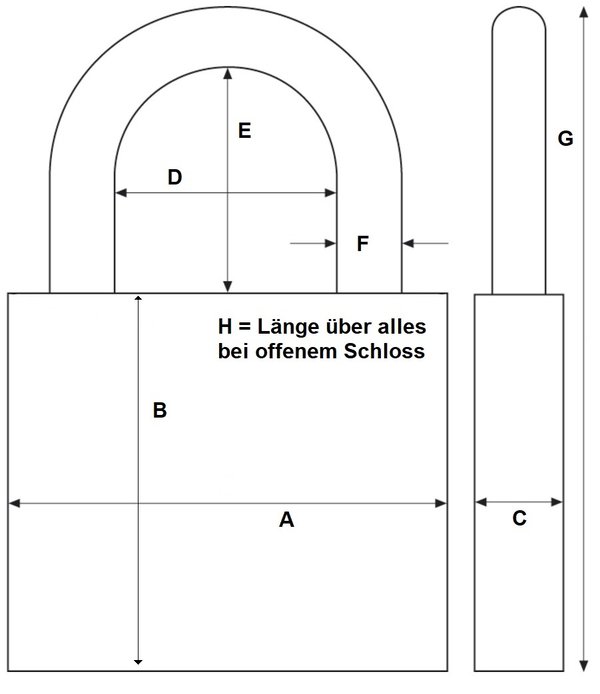 Vorhängeschlösser Vorhängeschloss Schloss - GLEICH- oder VERSCHIEDEN schließend - inkl. 6 Schlüssel