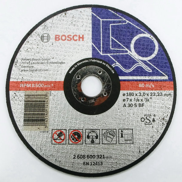 Trennscheiben für Stein Metall Bosch Black & Decker Workplus Durchmesser 115 - 230 mm Loch 16/22 mm