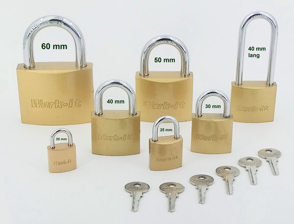 Vorhängeschlösser 40 mm Breite - gleichschließend - 30 oder 36 Stück - inkl. 6 Schlüssel pro Schloss
